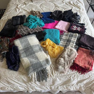 UBR8401 Lot of Winter Scarves, Gloves, & Hats