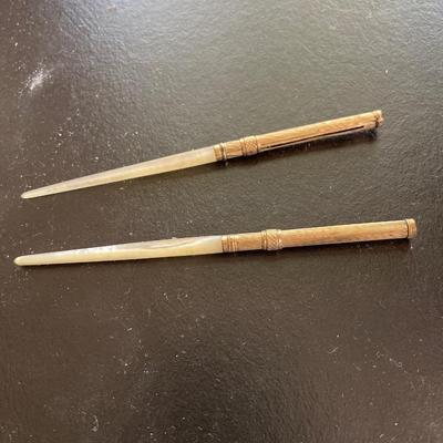 Antique MOP and Gold Fountain Pens