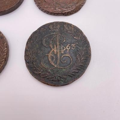 Four Copper 5 Kopeks 1763-1788 (ST-SS)