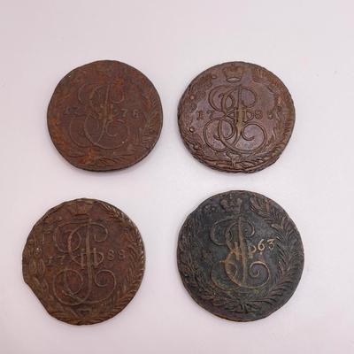 Four Copper 5 Kopeks 1763-1788 (ST-SS)