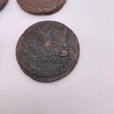 Four Copper 5 Kopeks 1763-1788 (ST-SS)