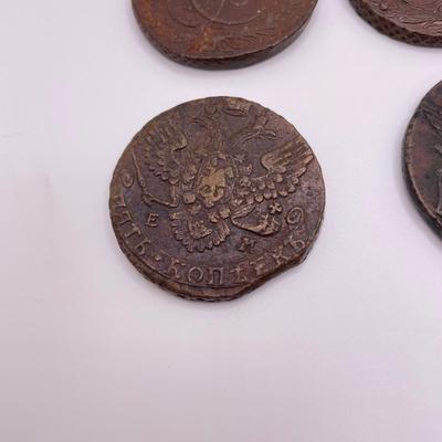 Four Copper 5 Kopeks 1763-1788 (ST-SS)