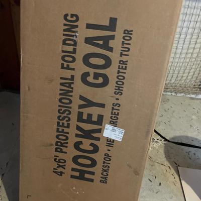 4x6 Professional folding hockey goal with pucks and sliding sheet