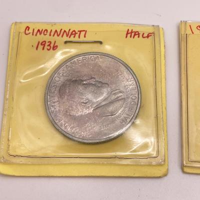 Four Morgan Dollars, a Cincinnati Half Dollar & Capped Bust Half Dime (ST-SS)