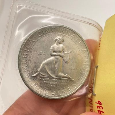 Four Morgan Dollars, a Cincinnati Half Dollar & Capped Bust Half Dime (ST-SS)
