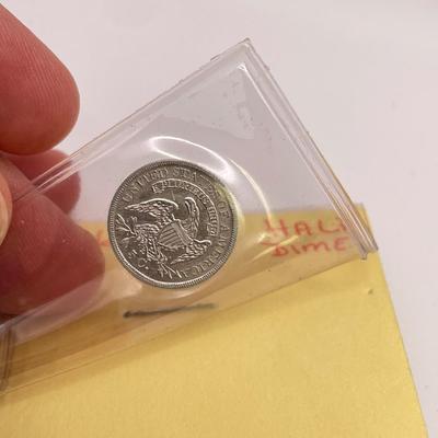 Four Morgan Dollars, a Cincinnati Half Dollar & Capped Bust Half Dime (ST-SS)