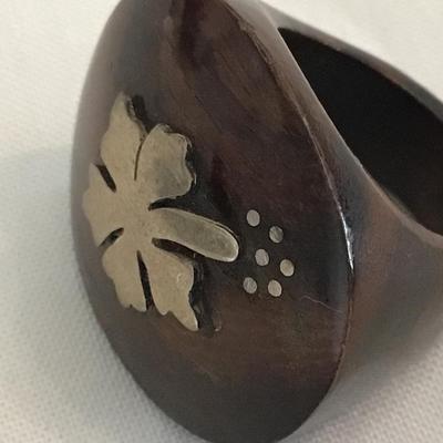 Unique Carved With Inlay Vintage Ring