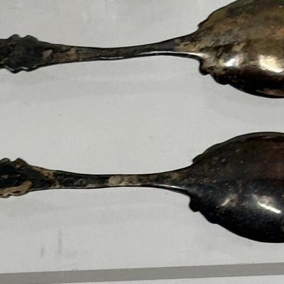 Bohemia Glass made in Czechoslovakia Open Salts Set of 2 salts and 2 silver spoons with tray