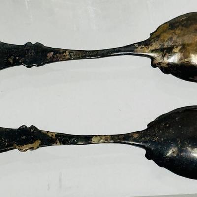 Bohemia Glass made in Czechoslovakia Open Salts Set of 2 salts and 2 silver spoons with tray