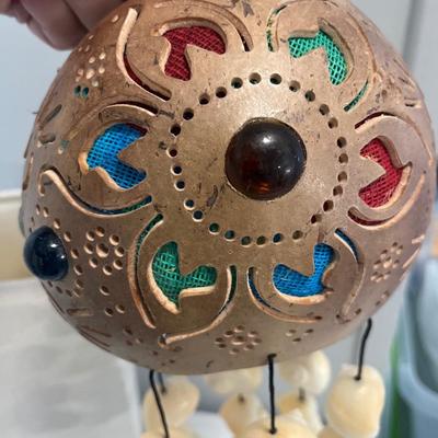 Groovy wind chime, and small lamp