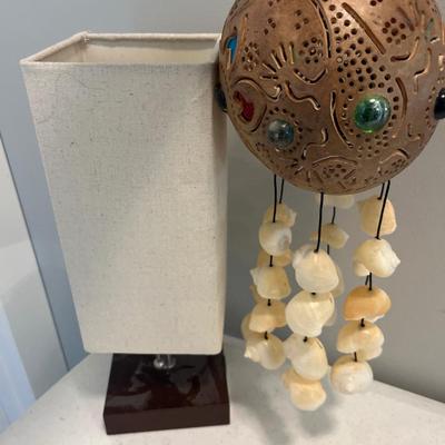 Groovy wind chime, and small lamp