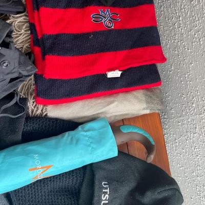 Carhartt in Burton gloves with scarves and hats