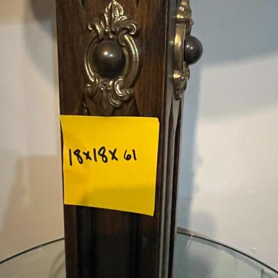 Wood Stained Glass Lantern Floor Lamp Table