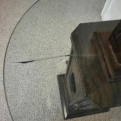 Wood Stained Glass Lantern Floor Lamp Table