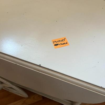 Vintage White Drop-leaf Tea Cart