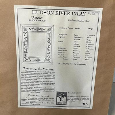 Hudson River "Rosette" Style Floral Inlay Wall Beveled Mirror Retails: $495