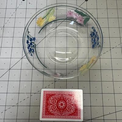 Hand-painted Floral Glass Bowls