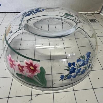 Hand-painted Floral Glass Bowls