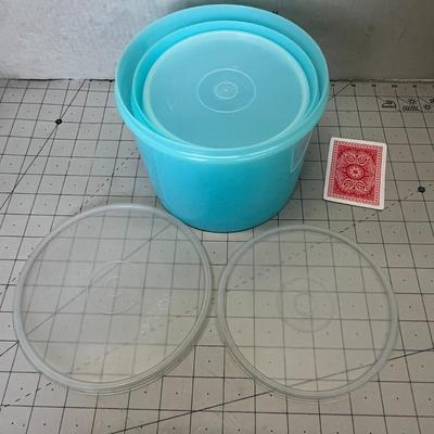 Vintage Perfect Storage Aqua Blue