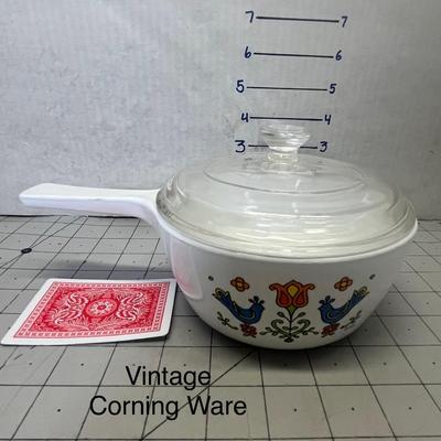 Vintage Corning Ware P-82-8 Saucepan With Glass Lid