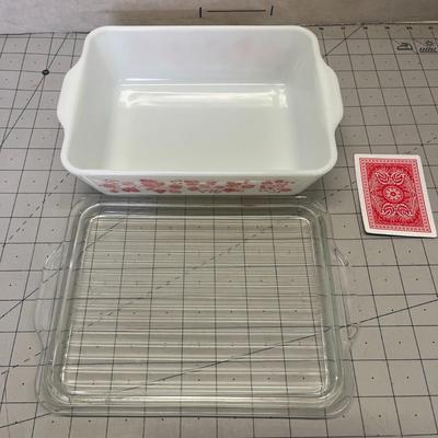 Vintage PYREX Q503 Gooseberry Refrigerator Dish With Lid