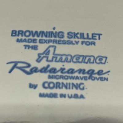 Vintage Browning Skillet By Corning Made Expressly For The Amana Radarange Microwave Oven