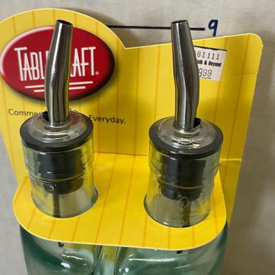 Gemelli Clear Glass And Steel Oil And Vinegar Set With Pourer 17 Oz