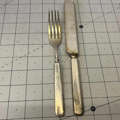 Antique Silver-plated Flatware Set (11 Pieces)