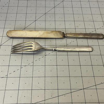 Antique Silver-plated Flatware Set (11 Pieces)