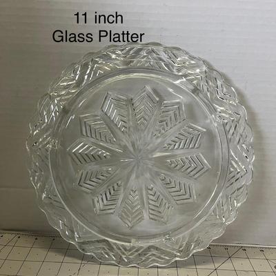 Vintage Cut Glass Serving Plate / Cake Platter