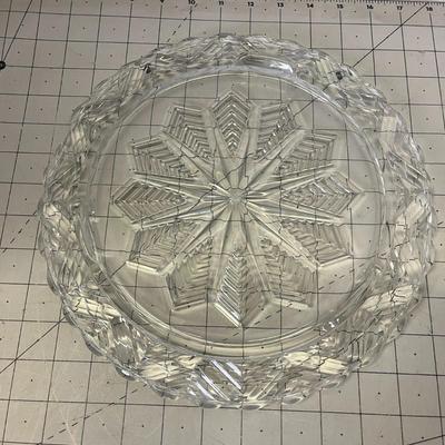 Vintage Cut Glass Serving Plate / Cake Platter