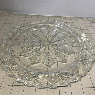 Vintage Cut Glass Serving Plate / Cake Platter