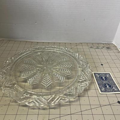 Vintage Cut Glass Serving Plate / Cake Platter