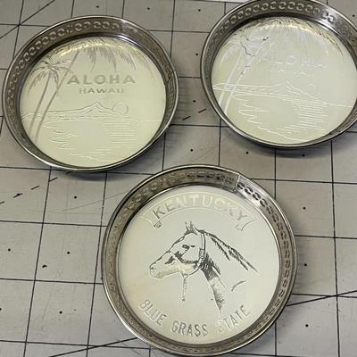Patriotic Americana Coasters & State Souvenir Trays