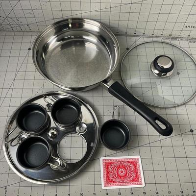 Egg Poacher With Glass Lid & Nonstick Cups