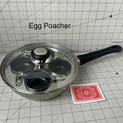 Egg Poacher With Glass Lid & Nonstick Cups