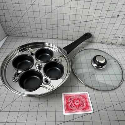 Egg Poacher With Glass Lid & Nonstick Cups