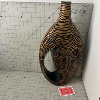 Modern Spiral Swirl Decorative Vase, 18 inches Tall