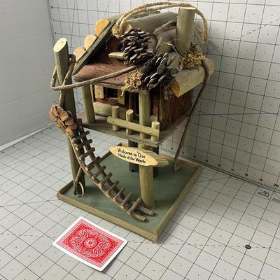Rustic Miniature Treehouse BIRDHOUSE!