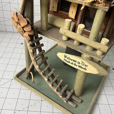 Rustic Miniature Treehouse BIRDHOUSE!