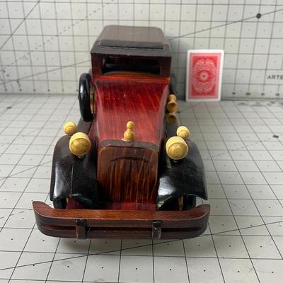 Handcrafted Wooden Vintage Car Model