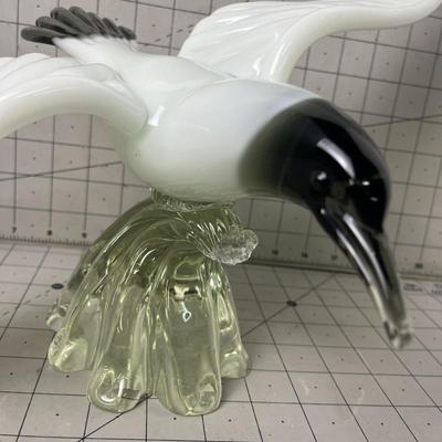 Elegant Handcrafted Glass Bird Sculpture