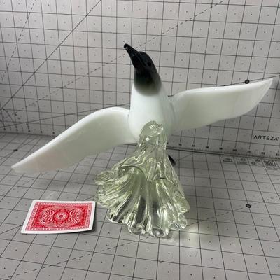 Elegant Handcrafted Glass Bird Sculpture