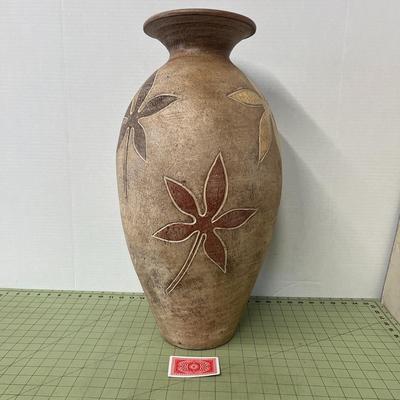 Hand Crafted Clay Vase Pot Beautiful Decor 23 Inches Tall
