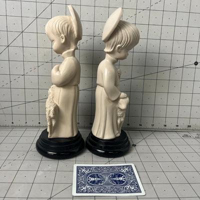 G.r Bianchi Alabaster Figurine Young Girl With Lamb
