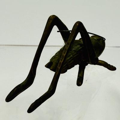Vintage Brass Grasshopper missing one antenna MCM