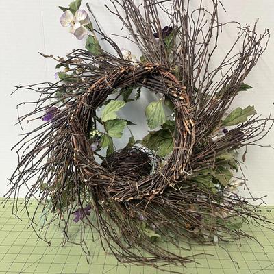 Artificial Bird Nest Wreath With Eggs