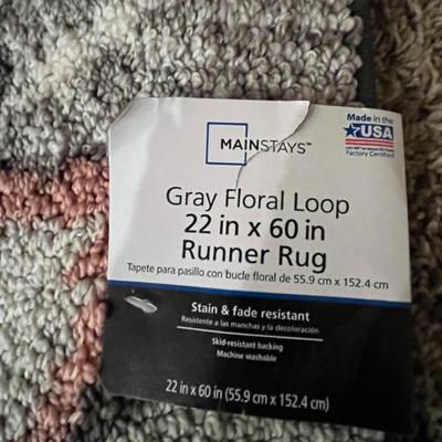 Mainstays Farmhouse Oversized Floral Gray Indoor 2 Runner Rugs
