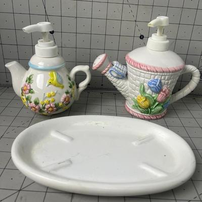 Garden Theme Bathroom Lotion Soap Pump