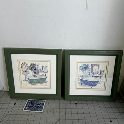 Watercolor Bathroom Art – Set Of 2 Prints